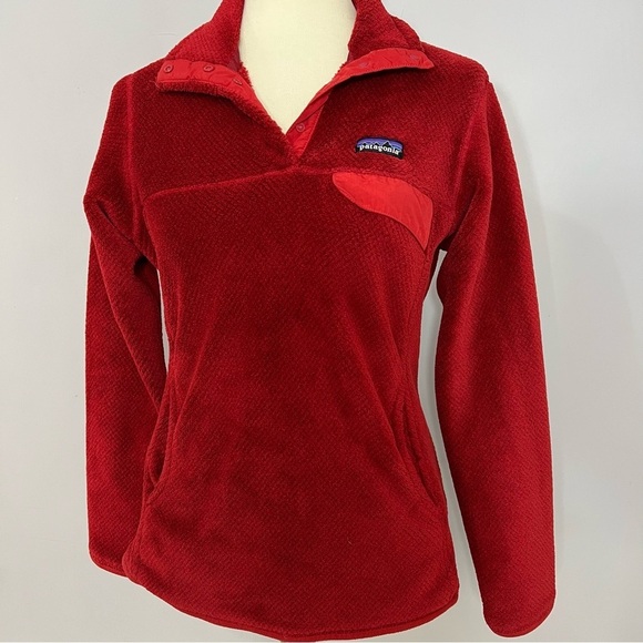 Patagonia Red Fleece Jacket Re-tool Snap Pull Over Top Hiking GORPCORE Outdoor - Picture 11 of 12